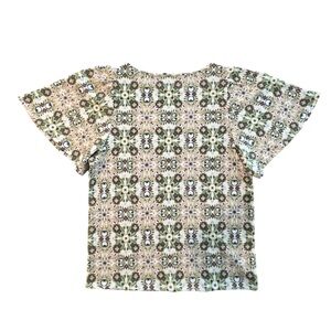 Loft Outlet Shirt Geometric Design Size Medium Flutter Sleeves New Without Tags